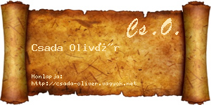 Csada Olivér névjegykártya